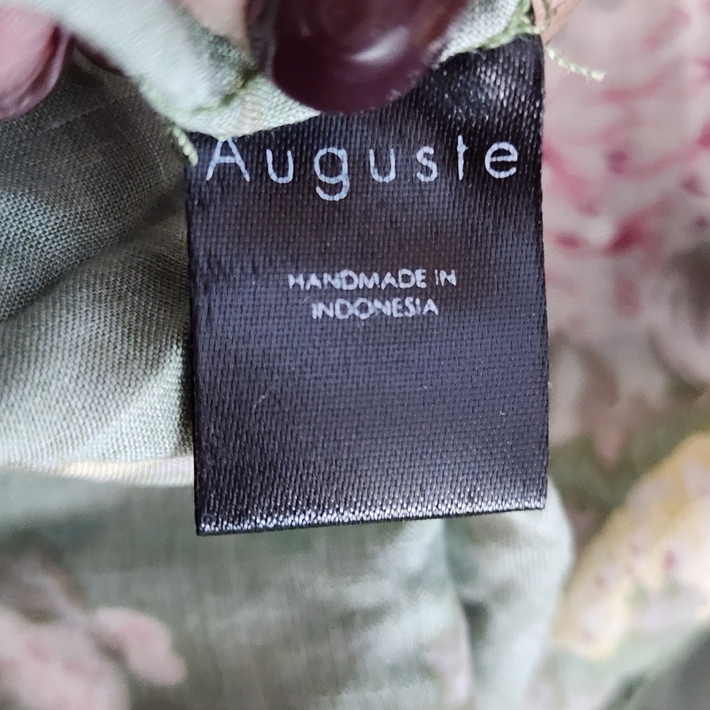 AUGUSTE THE LABEL OLIVE FLORAL MIDI DRESS, SLEEVELESS, BACK BOTTON OPEN SIZE 2 - Picture 11 of 12